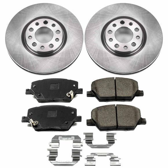 PowerStop OE Stock Replacement Low-Dust Ceramic Brake Pad and Rotor Kit