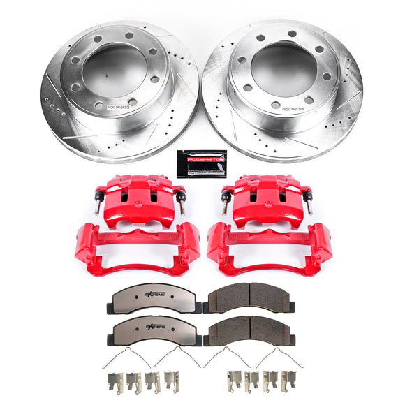 PowerStop Z36 Truck and SUV Ceramic Brake Pad, Drilled & Slotted Rotor, and Cali