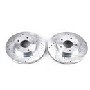 PowerStop Evolution Drilled Slotted Rotors Pair Front For Nissan 300ZX