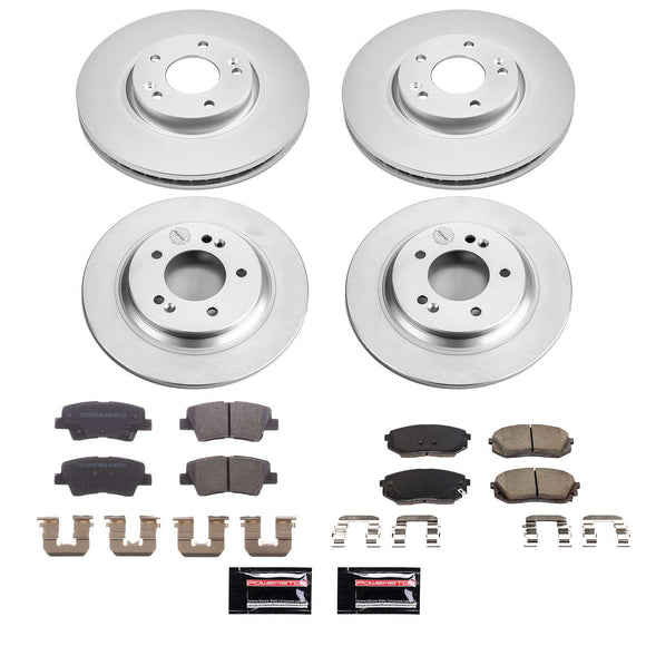PowerStop Genuine Geomet Coated Rotor and Low-Dust Ceramic Brake Pad Kit