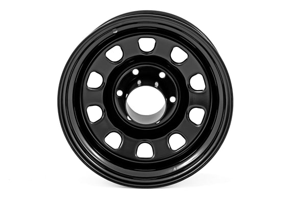 15x10 Rough Country Steel Wheel Black Wheel 6x5.5 ET-39 CB4.25