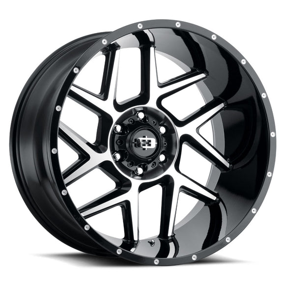 20x12 Vision 360 Sliver Gloss Black Machined Face 6x139.7 ET-55 CB106.2
