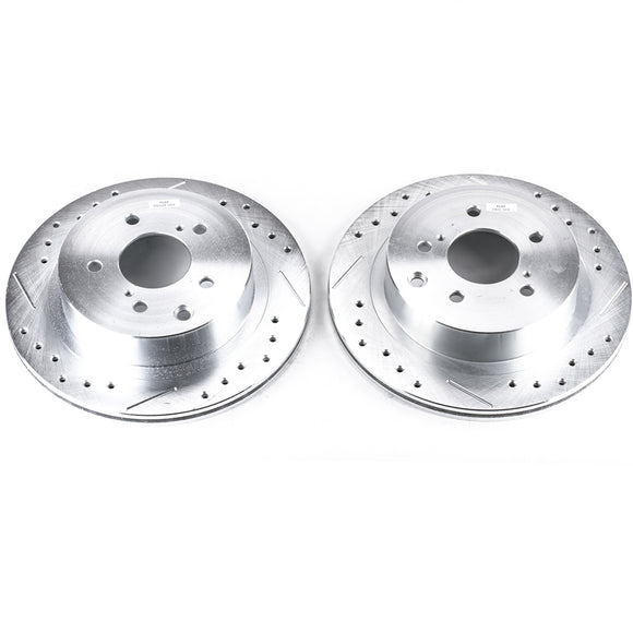 PowerStop Evolution Drilled Slotted Rotors Pair Rear For Nissan 300ZX