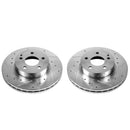 PowerStop Evolution Drilled Slotted Rotors Pair Front For Mercedes-Benz C300