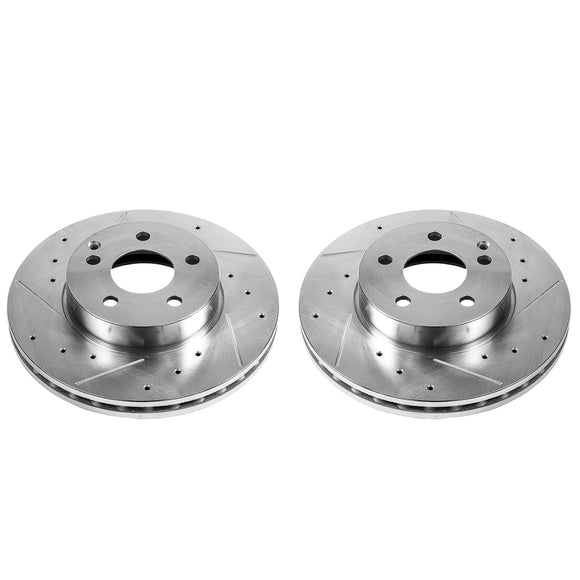 PowerStop Evolution Drilled Slotted Rotors Pair Front For Mercedes-Benz C300