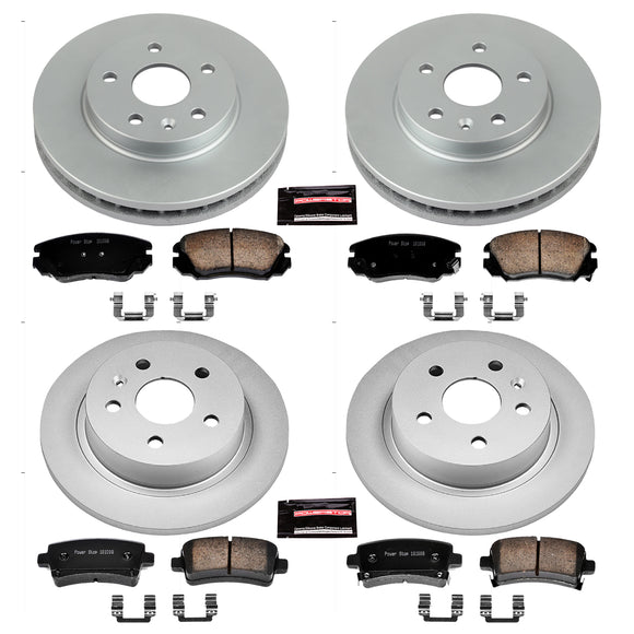 PowerStop Genuine Geomet Coated Rotor and Low-Dust Ceramic Brake Pad Kit