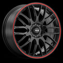 18x7.5 Maxxim Maze Gloss Black/Red Stripe 5x110 5x115 ET45 Wheel Rim-2