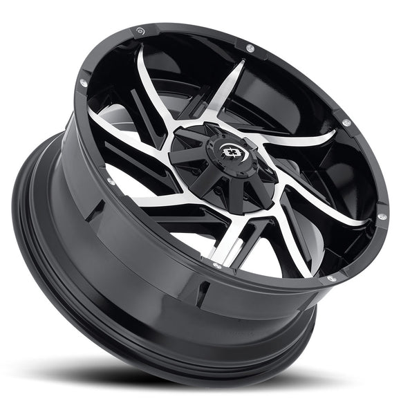 18x9 Vision 422 Prowler Black Machined Face 6x139.7 6x5.5 ET12 Wheel Rim
