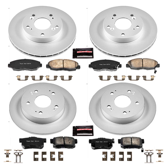 PowerStop Genuine Geomet Coated Rotor and Low-Dust Ceramic Brake Pad Kit