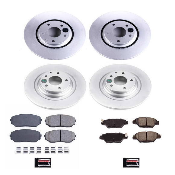PowerStop Genuine Geomet Coated Rotor and Low-Dust Ceramic Brake Pad Kit