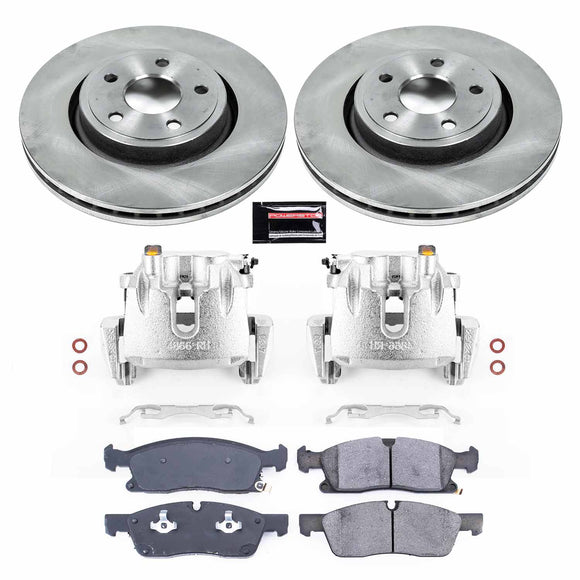 PowerStop OE Stock Replacement Low-Dust Ceramic Brake Pad, Rotor and Caliper Kit