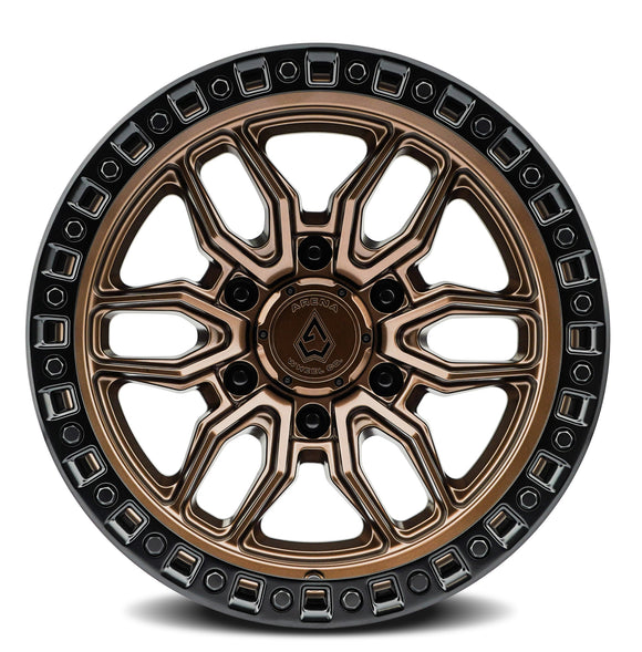 20x9 Arena Wheel Hustle Smoked Bronze Center Satin Black Lip 6x139.7 ET0 CB106.1