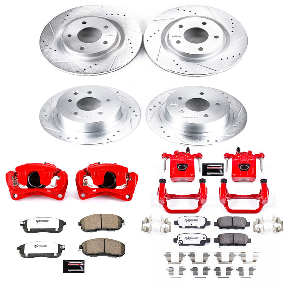 PowerStop Z26 Street Performance Ceramic Brake Pad, Drilled Slotted Rotor, and C