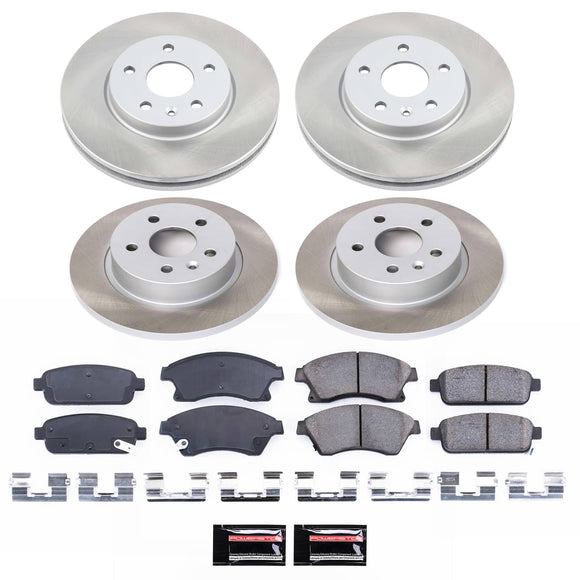 PowerStop Semi-Coated Rotor and Low-Dust Ceramic Brake Pad Kit