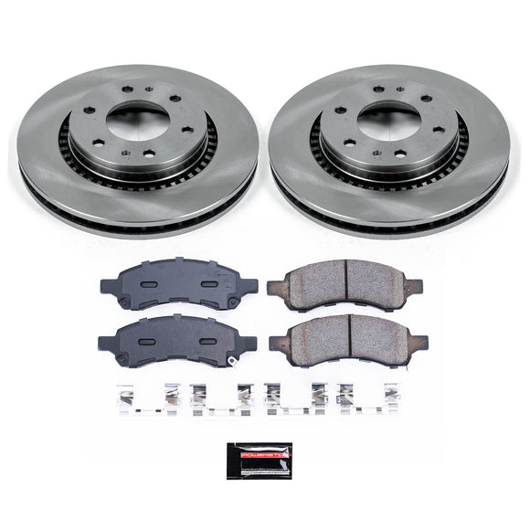 PowerStop OE Stock Replacement Low-Dust Ceramic Brake Pad and Rotor Kit