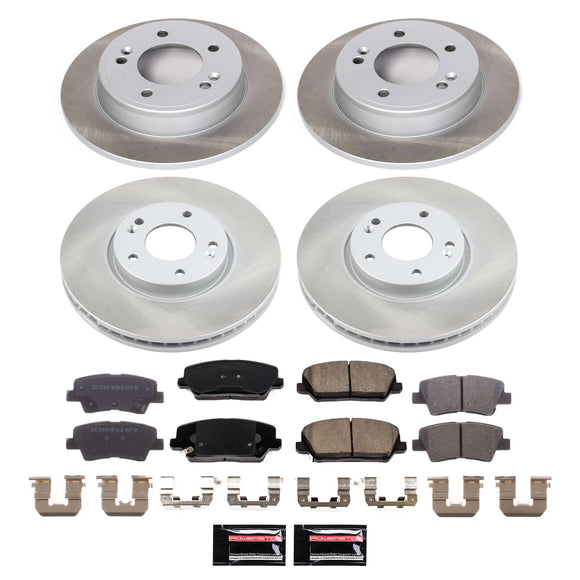 PowerStop Semi-Coated Rotor and Low-Dust Ceramic Brake Pad Kit