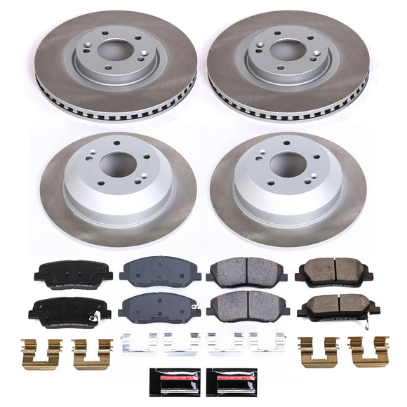 PowerStop Semi-Coated Rotor and Low-Dust Ceramic Brake Pad Kit