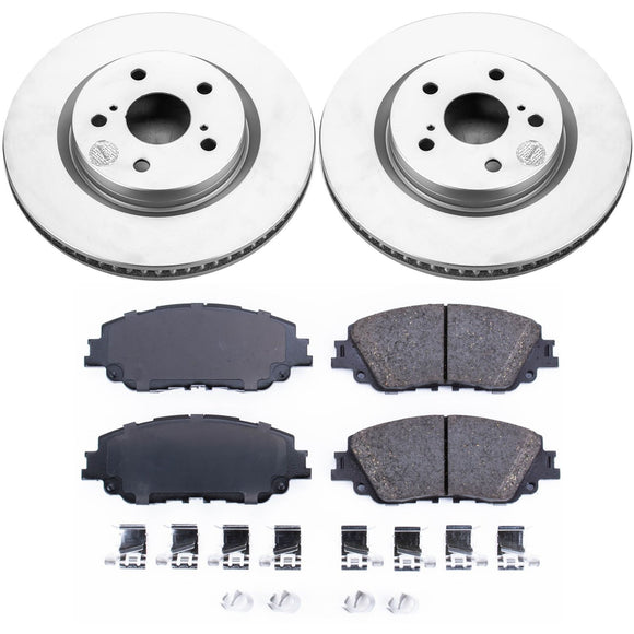 PowerStop Genuine Geomet Coated Rotor and Low-Dust Ceramic Brake Pad Kit