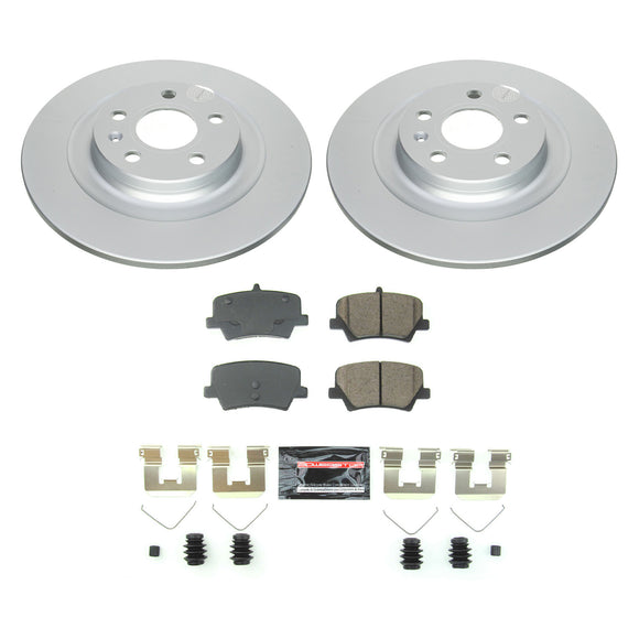 PowerStop Genuine Geomet Coated Rotor and Carbon-Fiber Ceramic Brake Pad Kit