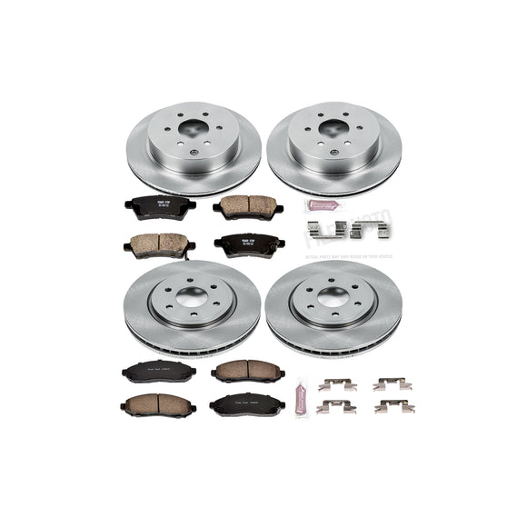 PowerStop OE Stock Replacement Low-Dust Ceramic Brake Pad and Rotor Kit