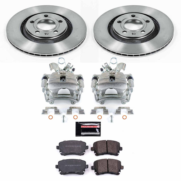 PowerStop OE Stock Replacement Low-Dust Ceramic Brake Pad, Rotor and Caliper Kit