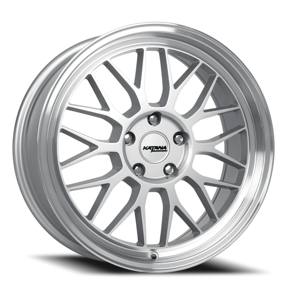 18x8 Katana KR06 Gloss Silver Machine Lip 5x120 ET40 CB72.56 Wheel
