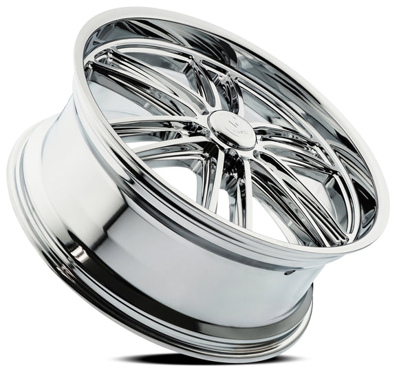 24x9 Resto Maverick Milled Window Chrome Plated 6x139.7 ET25 CB106.10 Wheel Rim
