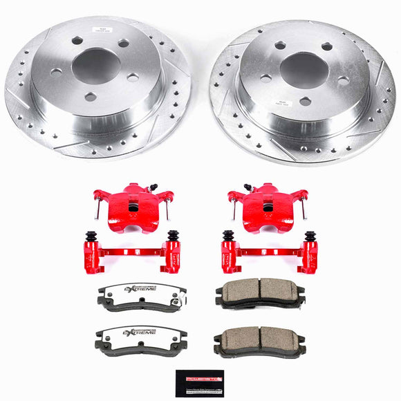 PowerStop Z26 Street Performance Ceramic Brake Pad, Drilled Slotted Rotor, and C