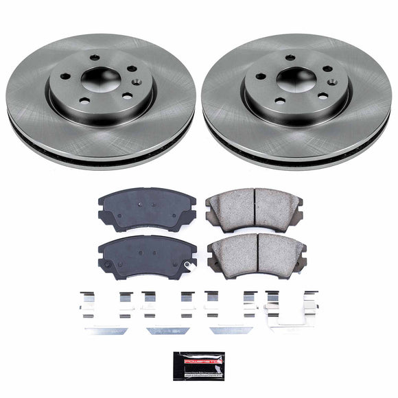 PowerStop OE Stock Replacement Low-Dust Ceramic Brake Pad and Rotor Kit