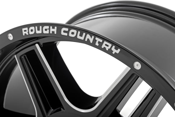 Rough Country 92 Series Machined Gloss Black 18x9 6x135 ET0 Wheel Rim