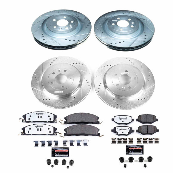 PowerStop Z36 Carbon-Fiber Ceramic Brake Pad with Drilled and Slotted Rotor Kit