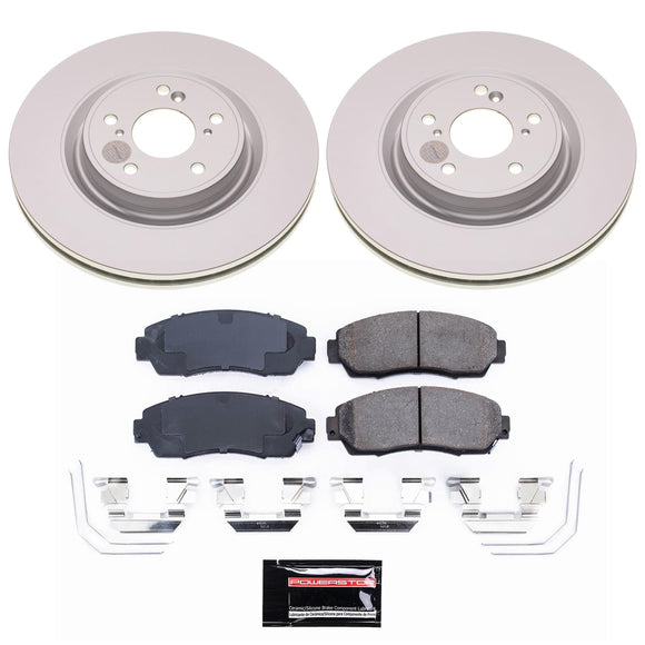 PowerStop Genuine Geomet Coated Rotor and Low-Dust Ceramic Brake Pad Kit