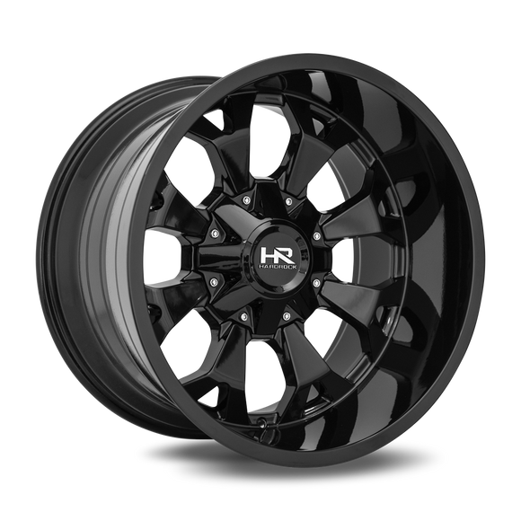 20x10 Hardrock Devastator Gloss Black 5x139.7/150 ET-19 wheel/rim