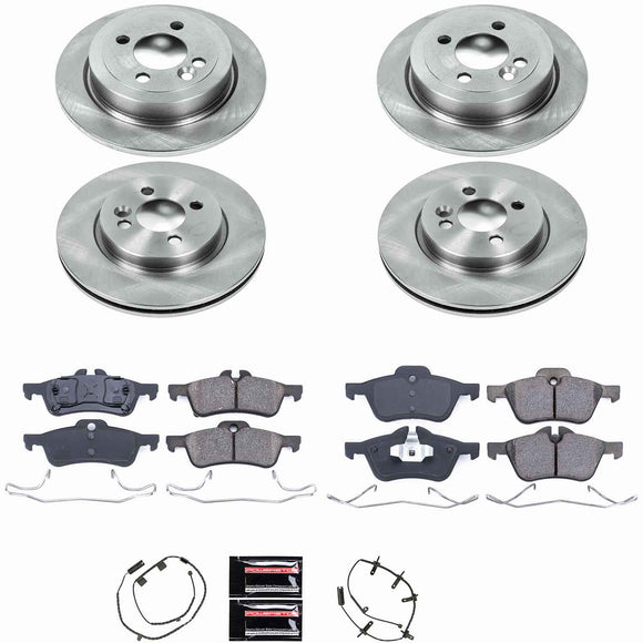 PowerStop OE Stock Replacement Low-Dust Ceramic Brake Pad and Rotor Kit