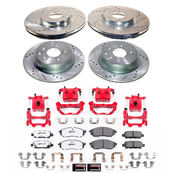 PowerStop Z26 Street Performance Ceramic Brake Pad, Drilled Slotted Rotor, and C