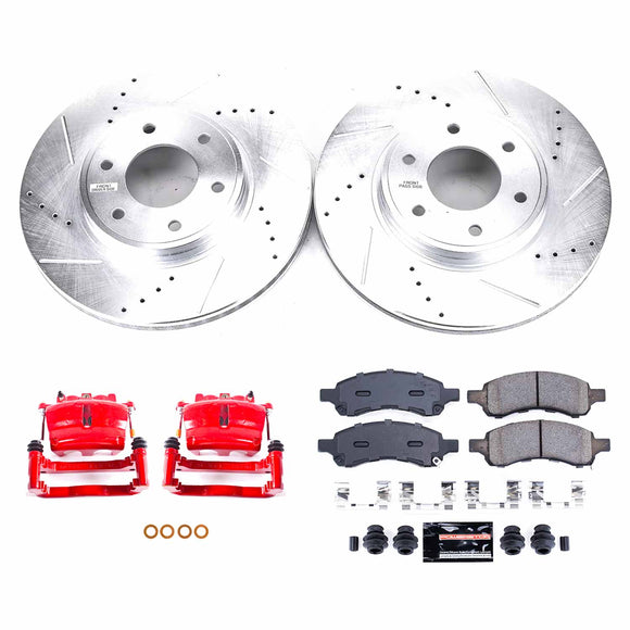 PowerStop Z23 Daily Driver Carbon-Fiber Ceramic Pads Drilled & Slotted Rotor & C