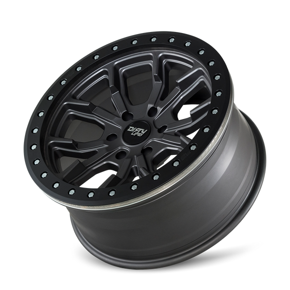 DIRTY LIFE DT-1 9303 MATTE GUNMETAL/BLACK SIMULATED RING 17X9 5-127 -38MM 78.1MM