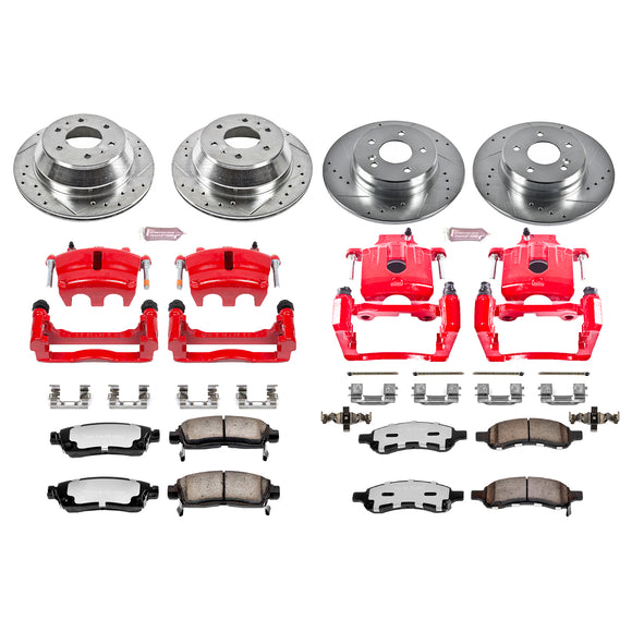 PowerStop Z36 Truck and SUV Ceramic Brake Pad, Drilled & Slotted Rotor, and Cali