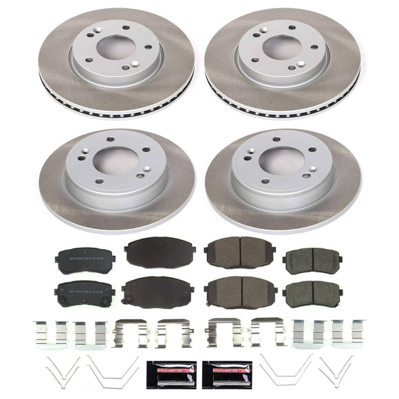 PowerStop Semi-Coated Rotor and Low-Dust Ceramic Brake Pad Kit