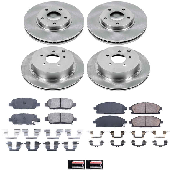 PowerStop OE Stock Replacement Low-Dust Ceramic Brake Pad and Rotor Kit