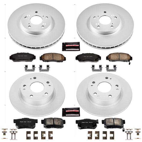 PowerStop Genuine Geomet Coated Rotor and Low-Dust Ceramic Brake Pad Kit
