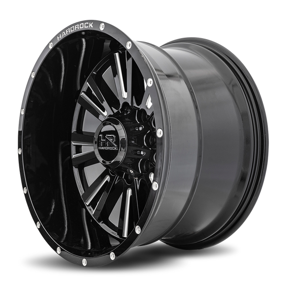 22x12 Hardrock Spine XPosed Gloss Black Milled 5x150 ET-44 wheel/rim