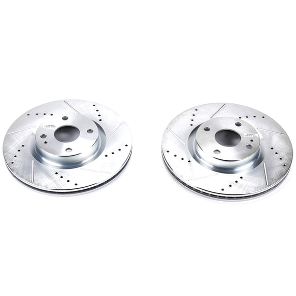 PowerStop Evolution Drilled Slotted Rotors Pair Front For Mazda MX-5 Miata