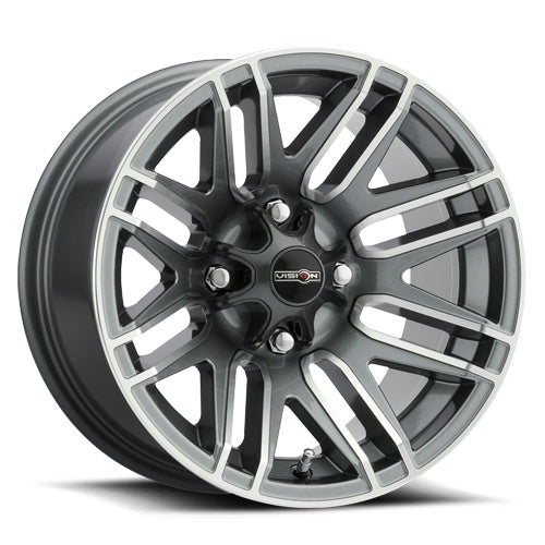 14x8 Vision 112 Assault Gunmetal Machined Face 4x156 ET-10.2 Wheel Rim