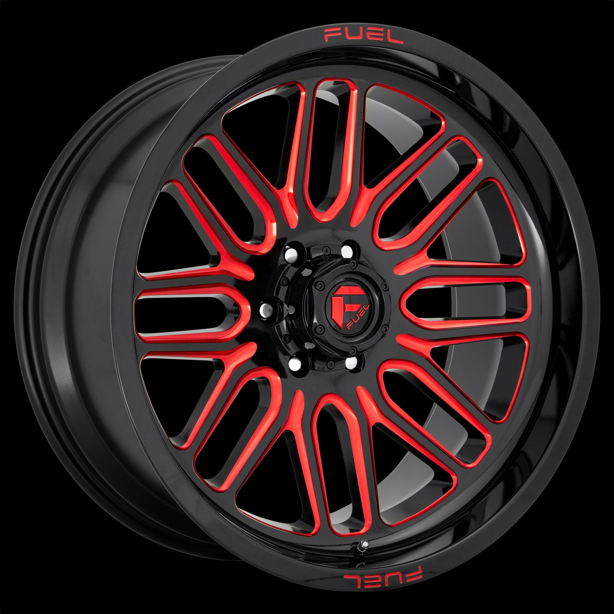 20X9 Fuel D663 Ignite Gloss Black Red Tinted Clear 6X139.7 ET1 wheel/rim