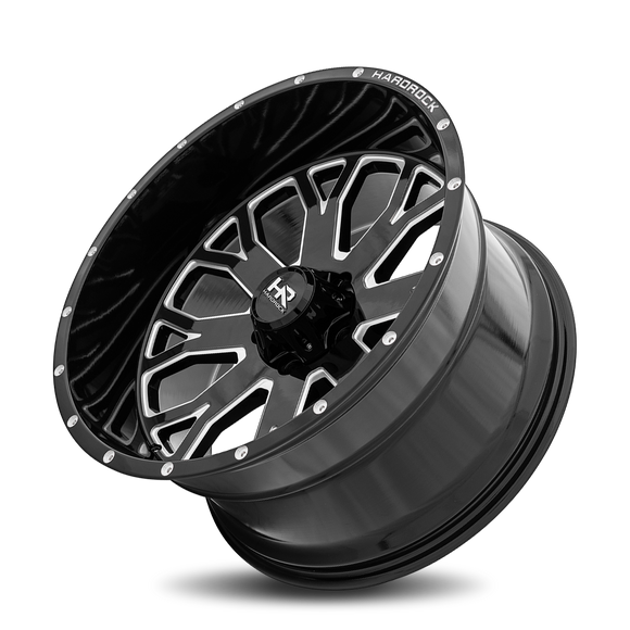 22x12 Hardrock Slammer XPosed Gloss Black Milled 5x150 ET-44 wheel/rim