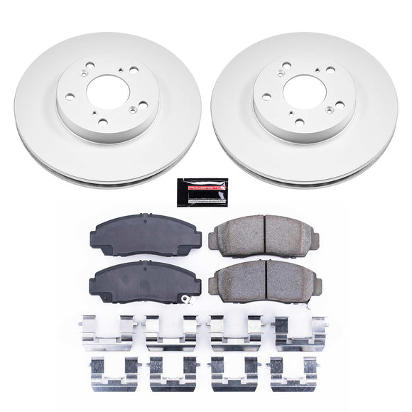 PowerStop Genuine Geomet Coated Rotor and Low-Dust Ceramic Brake Pad Kit