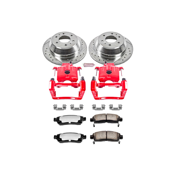 PowerStop Z36 Truck and SUV Ceramic Brake Pad, Drilled & Slotted Rotor, and Cali