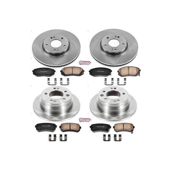 PowerStop OE Stock Replacement Low-Dust Ceramic Brake Pad and Rotor Kit