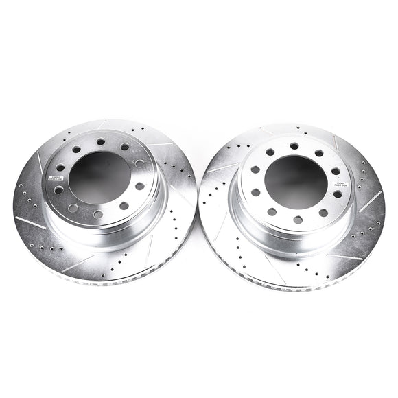 PowerStop Evolution Drilled Slotted Rotors Pair Front For Dodge Ram 4500